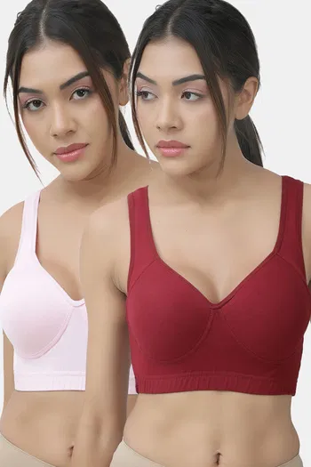 Buy Lady Lyka Padded Sports Bra (Pack of 2) - Multicolor